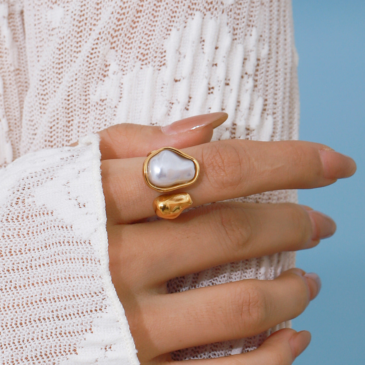 Ring golden pearl - Es by May