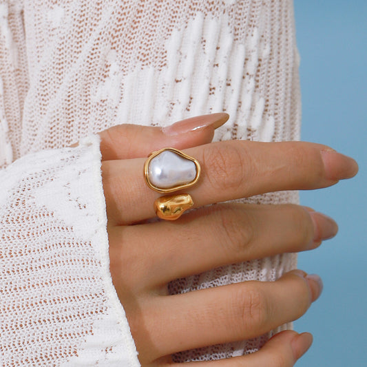 Ring golden pearl - Es by May