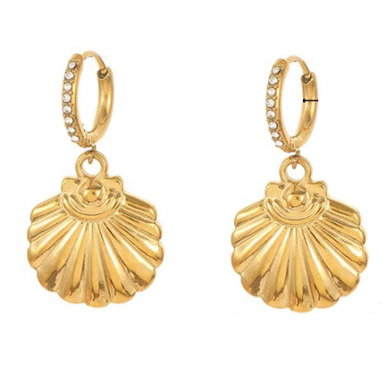 Golden shell hoops - Es by May