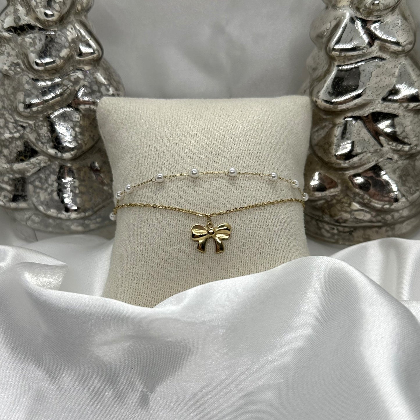 Armband double bow pearl - Es by May