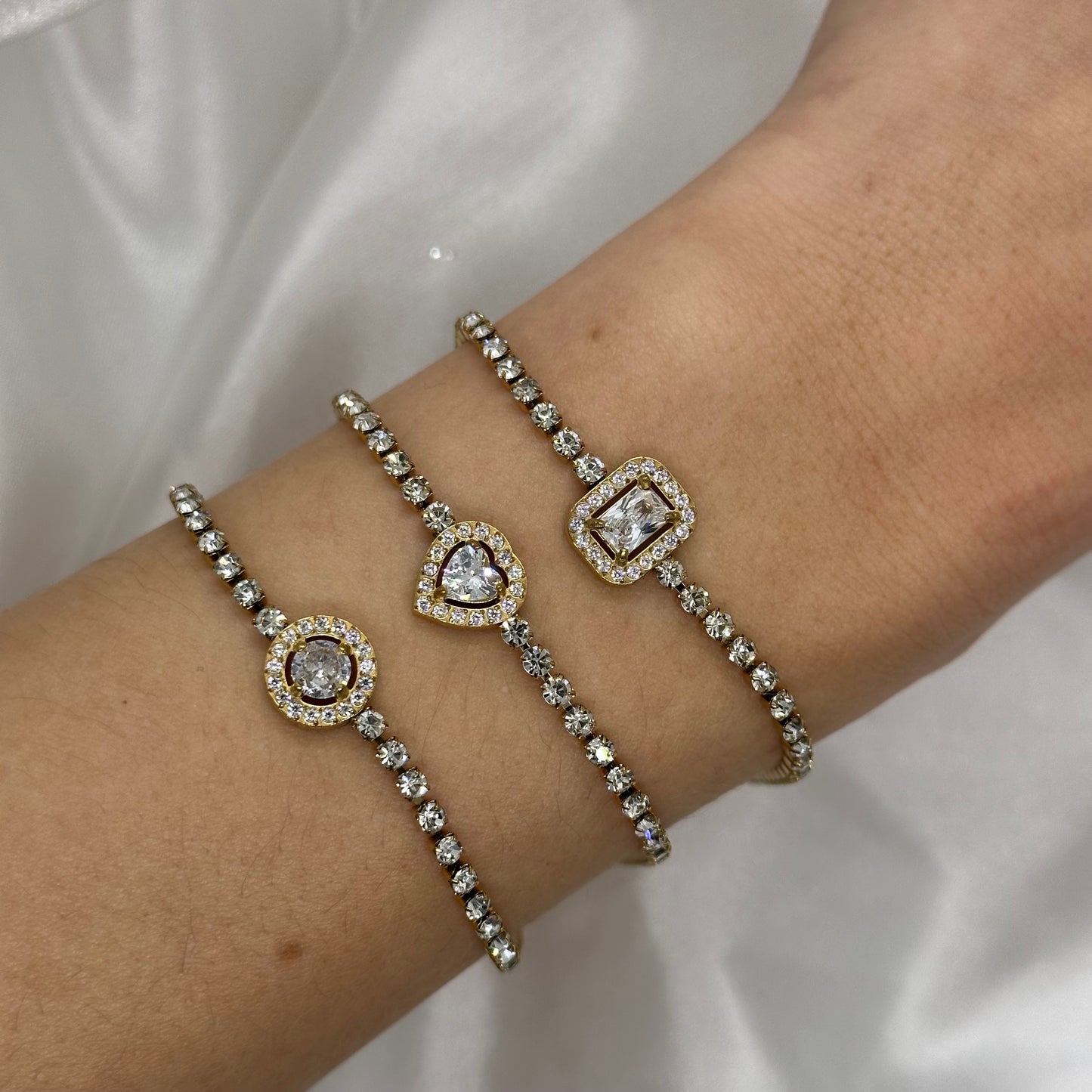 Armband sparkle square - Es by May