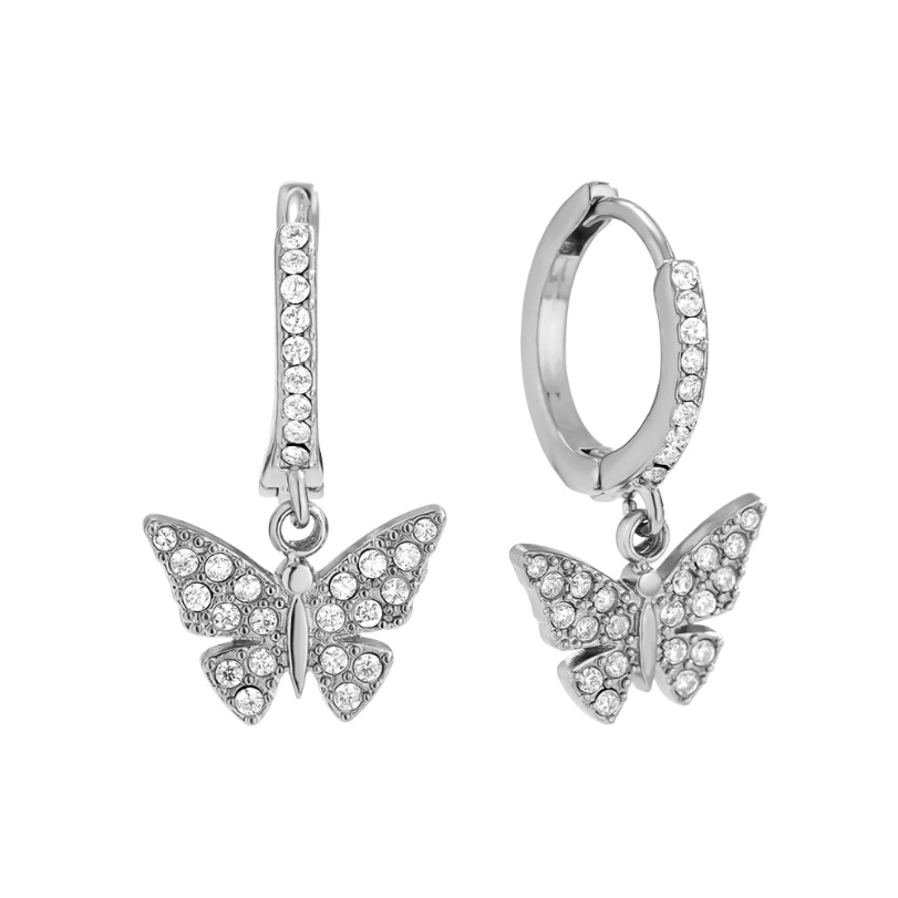 Butterfly bling hoops - Es by May