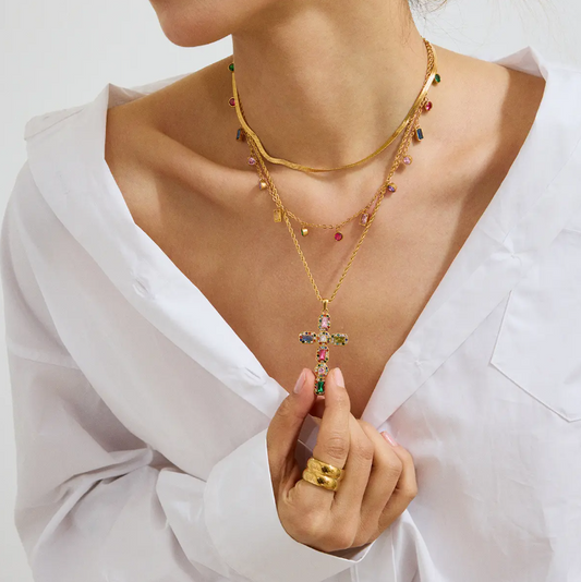 Ketting lumière cross - Es by May