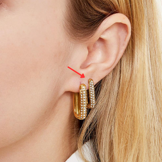 Elegante Shimmer Edge oorbel met een sprankelende afwerking voor een verfijnde uitstraling