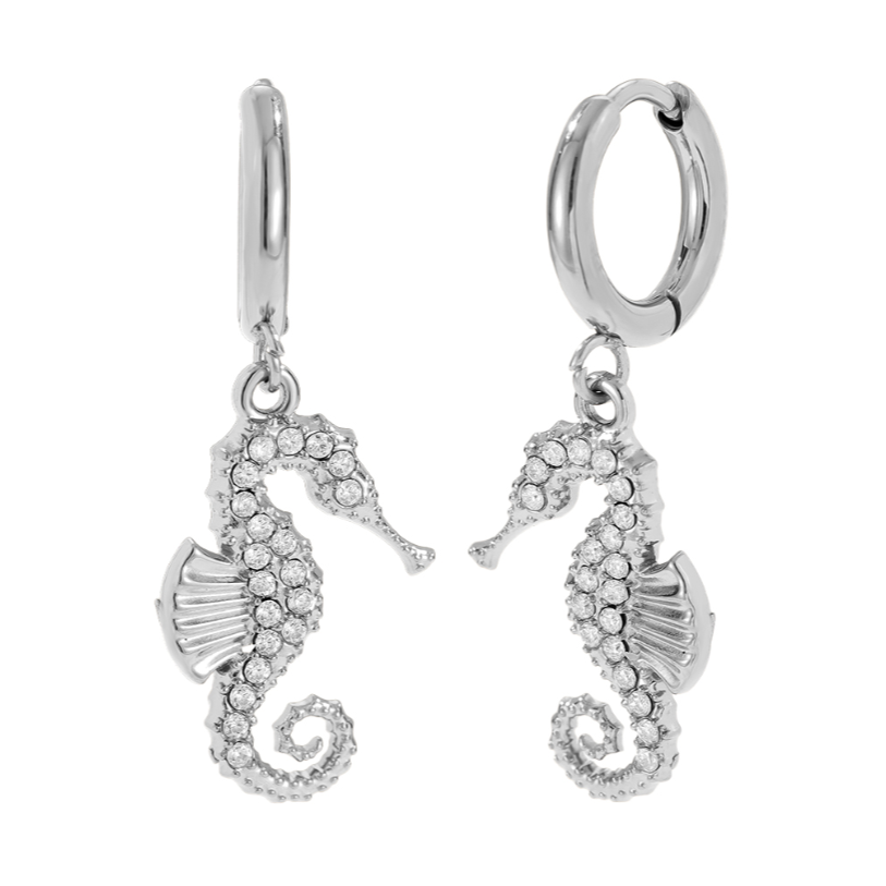 Seahorse sparkle hoops - Es by May
