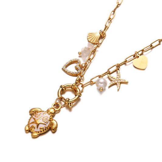 Turtle bay white ketting - Es by May