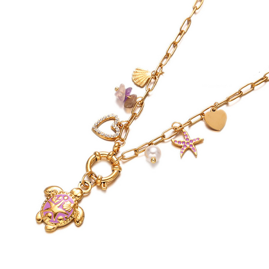 Turtle bay purple ketting - Es by May