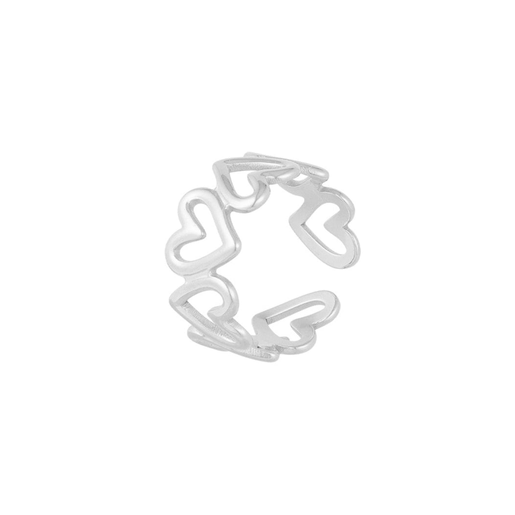 Chique zilveren ring met een gedetailleerd twisted design