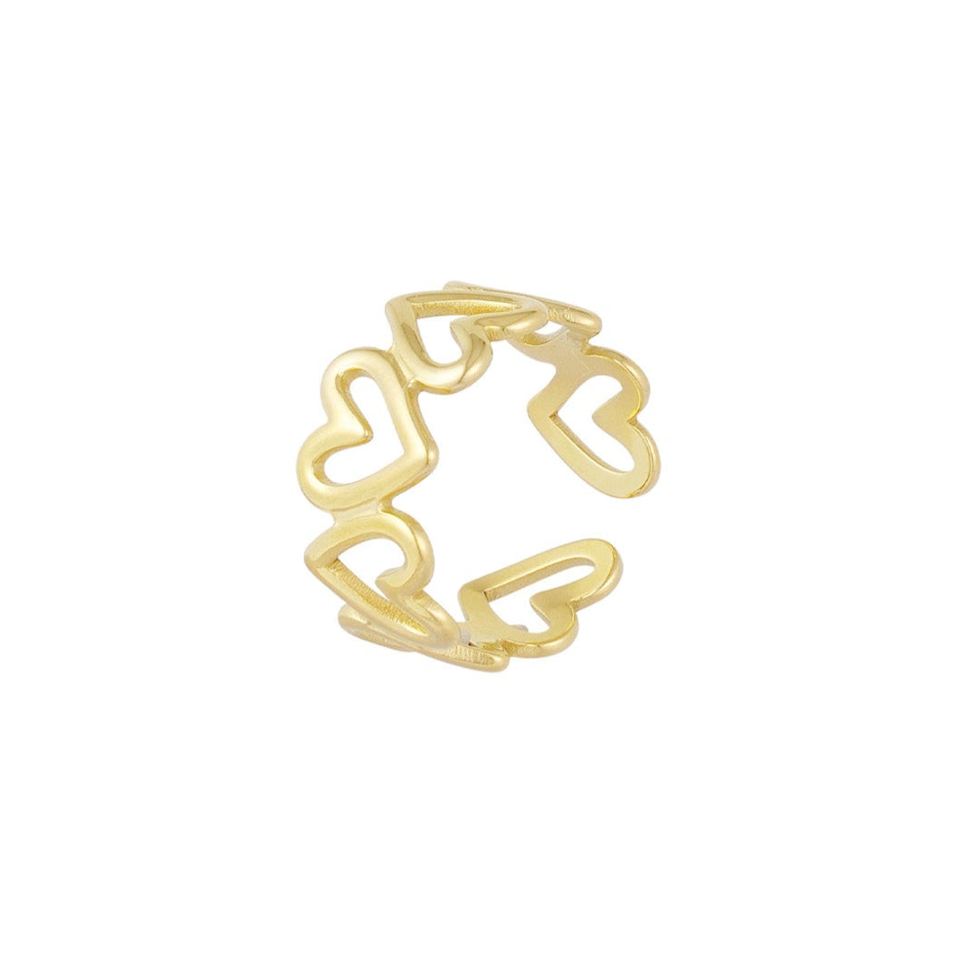 Chique gouden ring met een gedetailleerd twisted design
