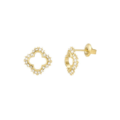 Elegante stud oorbellen in de vorm van een klavertje vier