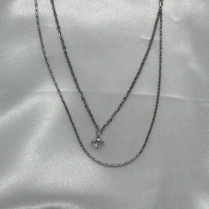 Double Layer Diamond Ketting