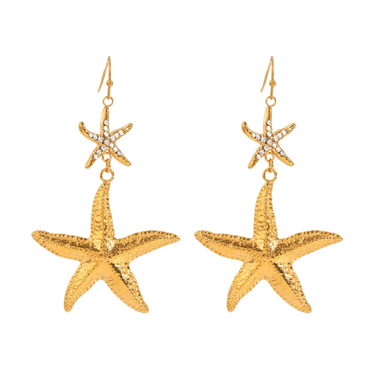 Oorbellen golden sea stars