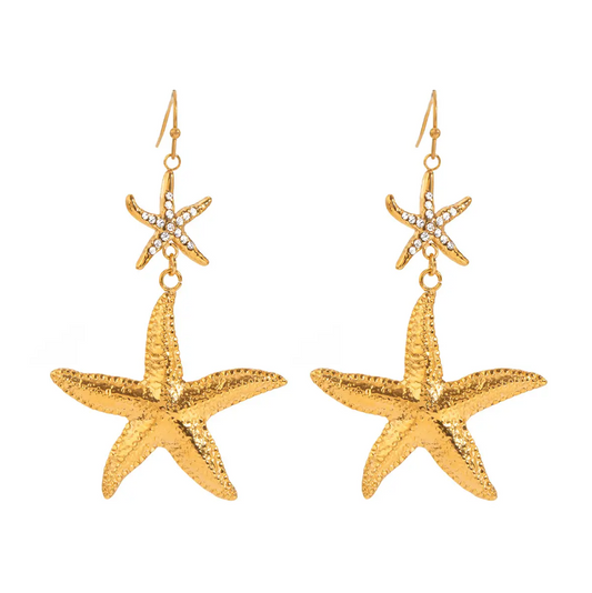 Oorbellen golden sea stars