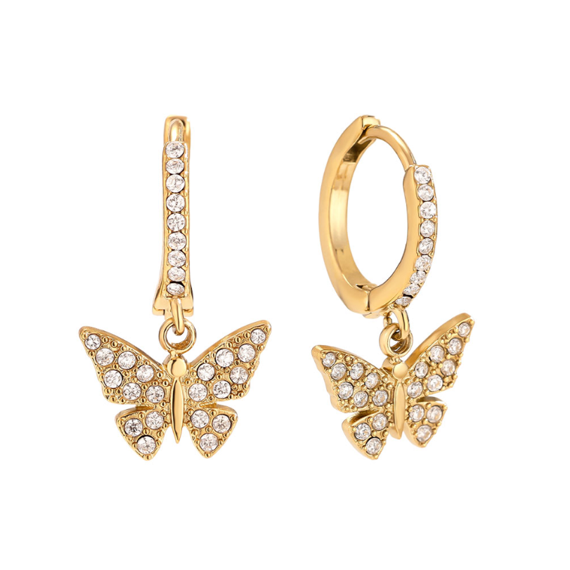 Butterfly bling hoops