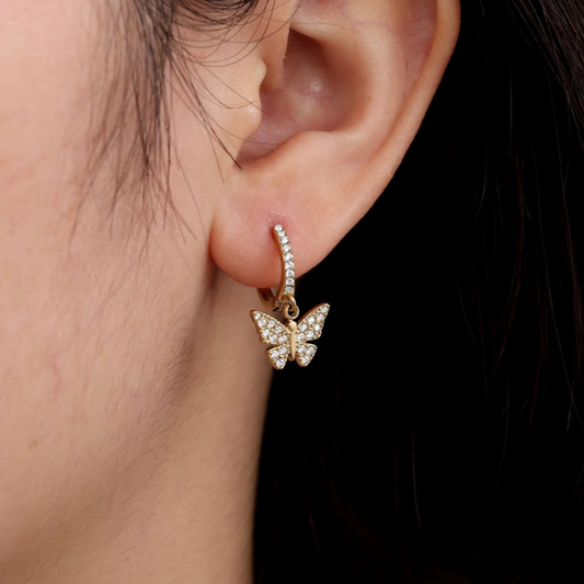 Butterfly bling hoops