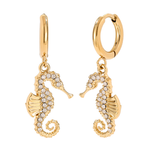Seahorse sparkle hoops