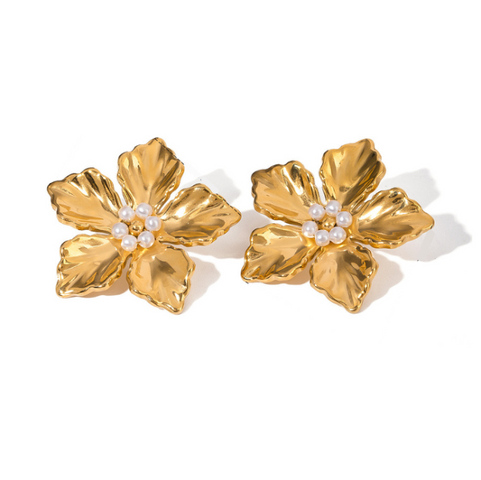 Golden bloom studs