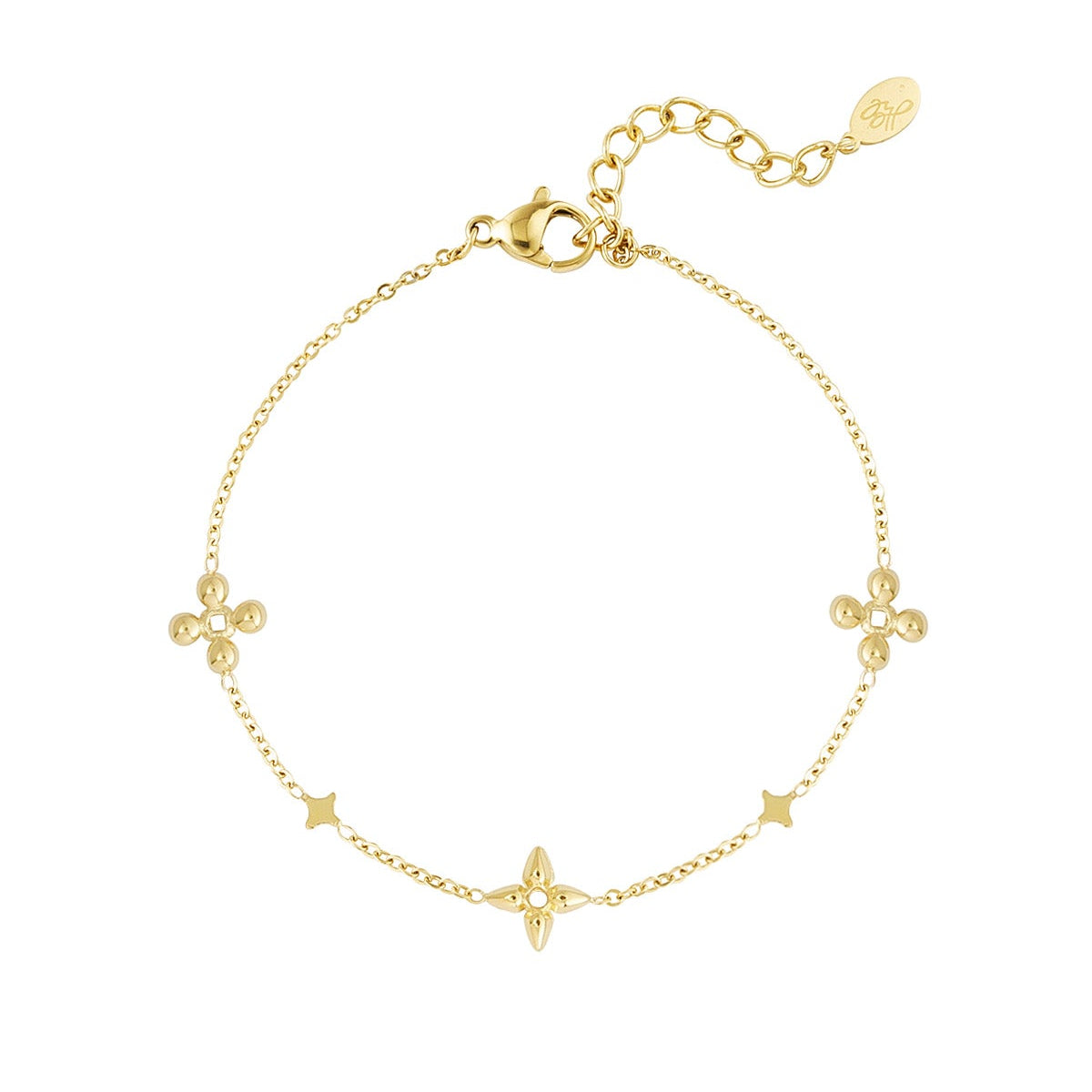 Elegante Bloemvormige Armband in Goud