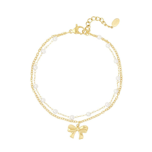 Armband double bow pearl - Es by May
