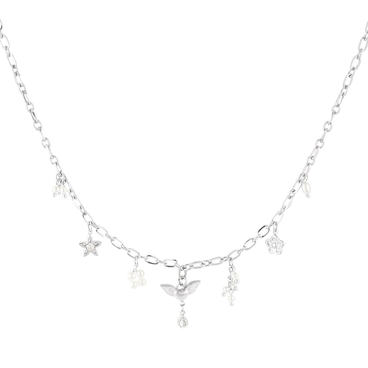 Zilveren ketting met een betoverende charms