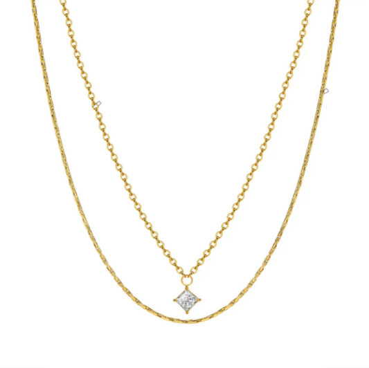 Chique gouden ketting met een dubbele schakelontwerp