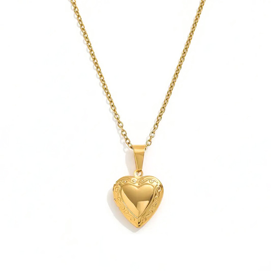 Luxe gouden ketting met een romantische print locket