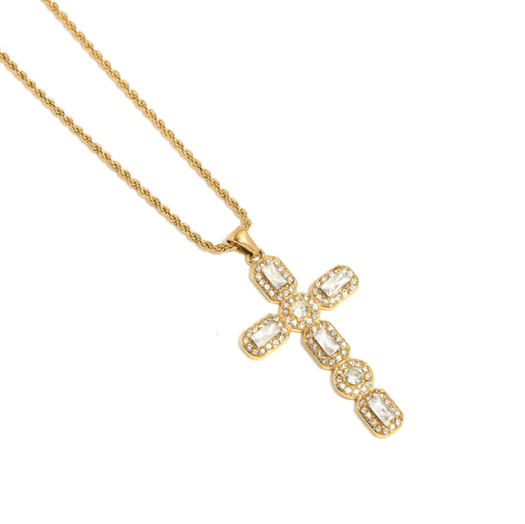 Ketting lumière white cross - Es by May