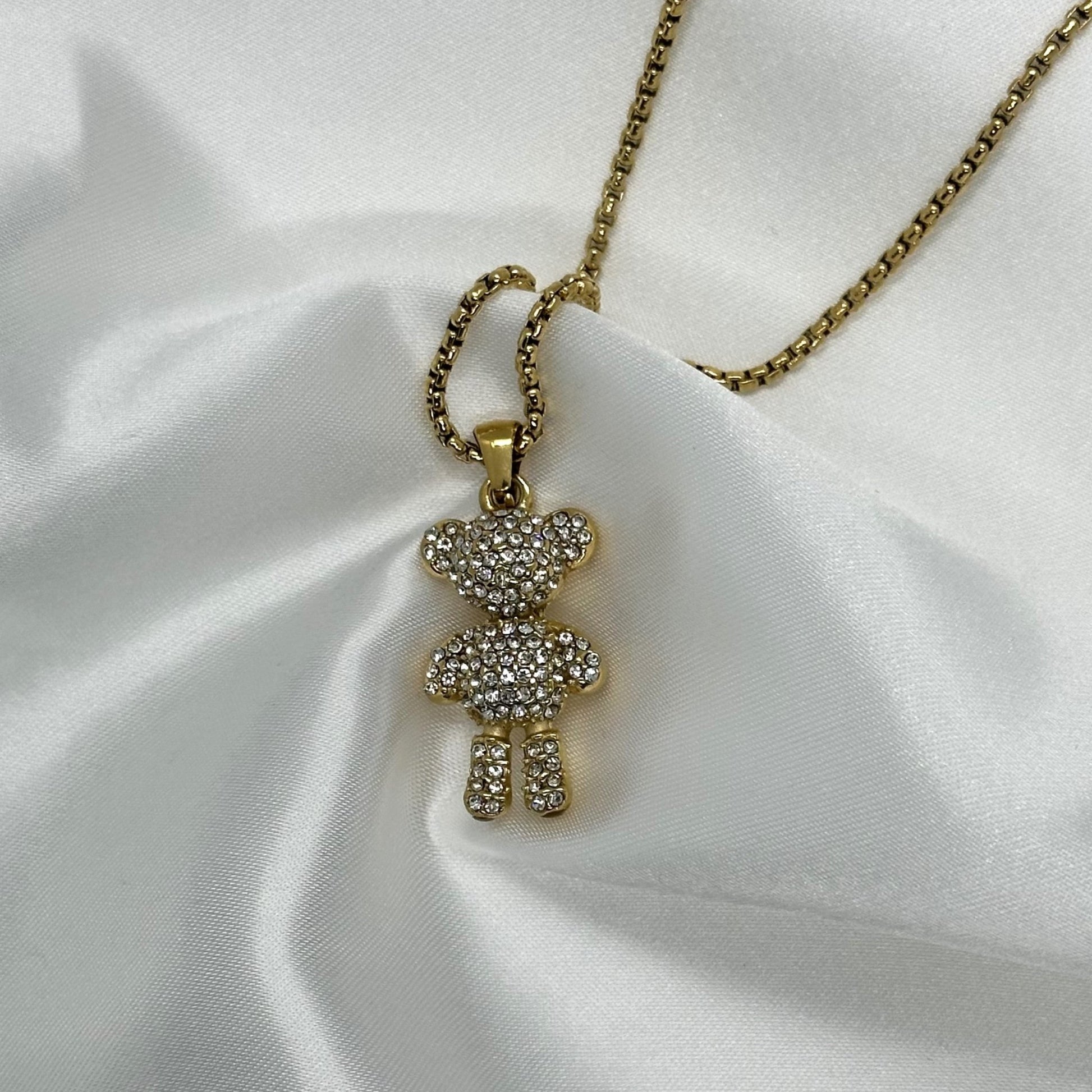 Schattige gouden ketting met een teddybeer charm