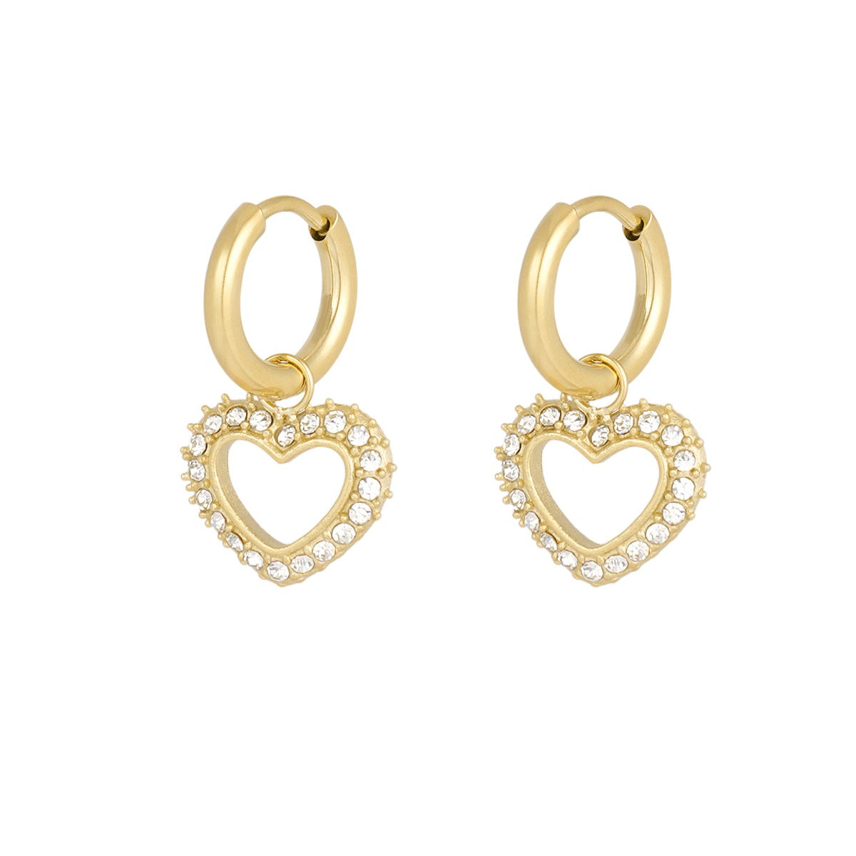 Elegante hoop oorbellen met een charm in de vorm van een hart