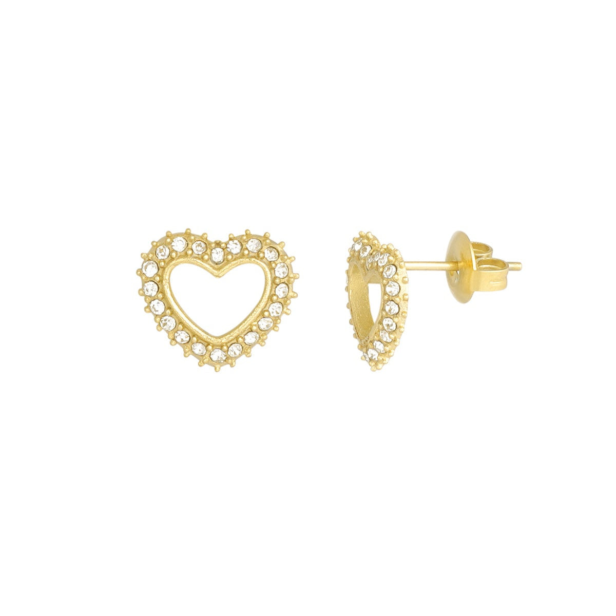 Elegante stud oorbellen in de vorm van een hart