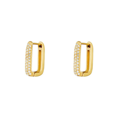 Elegante Shimmer Edge oorbel met een sprankelende afwerking voor een verfijnde uitstraling